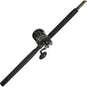 Penn 6'6" Squall II Level Wind Saltwater Rod and Reel Fishing Combo, 1-Piece Fishing Rod, Black/Gold