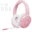 Mytrix Sakura Wireless Gaming Headset for PC, PS4, PS5, Mac, Switch, 50mm Drivers, 2.4GHz & Bluetooth Gaming Headphones with Noise Cancelling Mic, Over Ear Headphones for Xbox - Pink