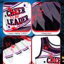 JenPen Scary Halloween Cheerleader Outfit for Girl Kid Bloody Cheerleader Costume Bow Set Dress up Cosplay Party (5-7 Years, Purple Gauze)