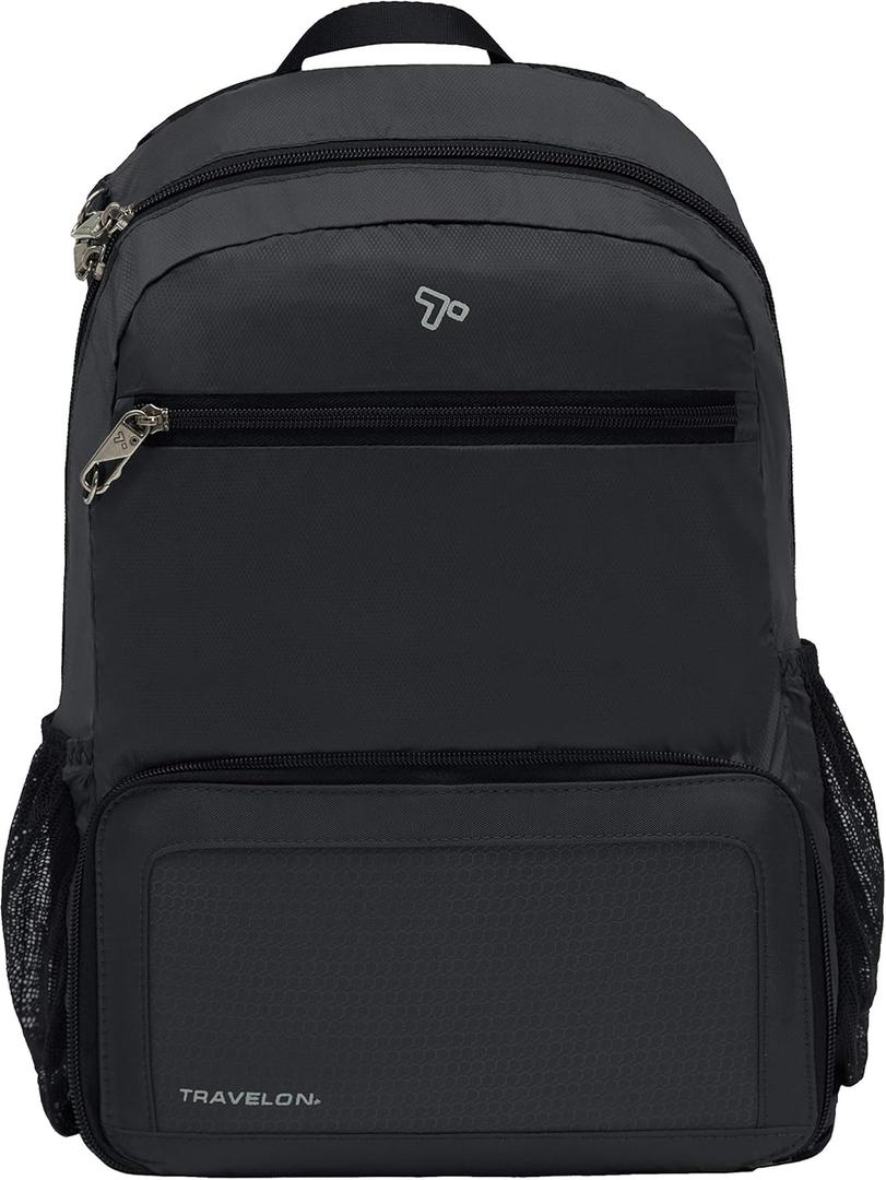 Travelon Anti-Theft Active Packable Backpack (One Size, Black)