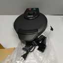 BELLA Classic Belgian Waffle Maker, 7" Round, Non Stick, Waffle Iron Makes 1 Thick Waffles, Variable browning control knob, Stay-cool handle with locking latch, Black