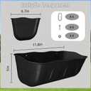 Chicken Feeder Waterer,Hanging Goat Feeders,Feed Trough 3.5 Quart 2 Pack,Hanging Fence Feed Trough for Poultry Livestock,Black