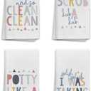 OHSUL Funny Colorful Kids Bath Bathroom Towels Set of 4,Rainbow Colored So Fresh and So Clean Hand Towels for Bathroom Decor,Kids Bath Towels for Girls Boys Children Toddlers Christian (Color-1)