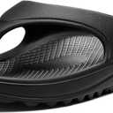shevalues Orthopedic Sandals for Women Arch Support Recovery Flip Flops Pillow Soft Summer Beach Shoes (7.5-8 Women/6-6.5 Men, Black)