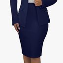 Salimdy WomenSkirt   Business Professional Pencil Skirt (Small, Navy Blue)