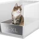 Litter Box Shield, 23.6"x15.7"x15.7"(Height) XL Litter Box Splash Guard Without Leakage, High Sided Cat Litterbox Pee Shields Easy Clean for Pet Cat/Kitty/Kitten(Without Pan)