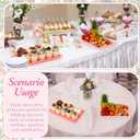 6 Pcs Pink Serving Trays Plastic Platters Dessert Cupcake Holder Party Supplies 14.4 x 9.3 Inches Rectangular Cookie Snack Display Tray for Wedding Restaurant