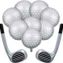 10Pcs Golf Balloon Sports Party Decorations Include 8pcs 18'' Ball Balloons 2Pcs Golf Club, Golfs Balloons Birthday Graduation Party Supplies