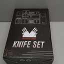 LIANYU Knife Set, 15 PCS Kitchen Knife Block Set with Sharpener, Premium Stainless Steel Chef Knives Set for Home, Paring Chopping Santoku Serrated Steak Knife, Sharp & Rust Resistant, Cream White