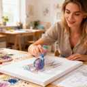 Diamond Art Roller, 2025 New Essential DIY Craft Tool for Rhinestone Embroidery, Easy-Grip Hand Roller, Detachable Diamond Painting Tools and Accessories(Pink+Rainbow)