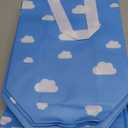 Locmeo 24 Pcs 8 x 4 x 10 Inch Toy Party Blue Sky White Clouds Gift Bags with Handles Reusable Non Woven Blue and White Cartoon Themed Candy Bags for Girl Boy Birthday Baby Shower Party
