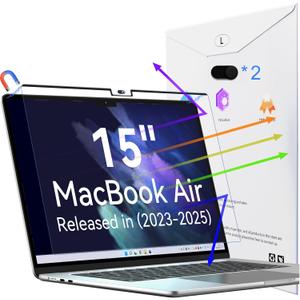 Magnetic Anti Blue Light Screen Protector for MacBook Air 15 Inch (2023-2025, M2, M3, M4), Removable Glare Filter for 15.3" Mac Laptop Computer