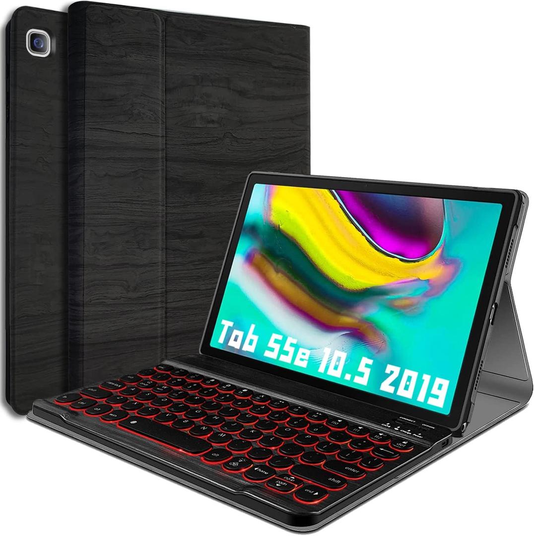 Backlit Keyboard Case for Samsung Galaxy Tab S5e 10.5 Inch 2019(SM-T720/T725/T727), 7 Color Backlights Detachable Wireless Keyboard Case Cover for Samsung Galaxy Tab S5e 10.5" 2019 (Black)