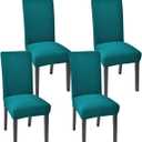 Aertiavty Chair Covers for Dining Room Set of 4 Kitchen Chair Seat Covers, Dining Room Chair Covers Chair Slipcover Parsons Chair Covers, Teal