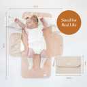 Toddlekind Mini Maven Portable Changing Pad  Organic Cotton & Water-Resistant Polyester  Travel-Friendly, Foldable Change Mat  Blush Stripes with Wave Stitching  Chic, Durable, Easy to Clean