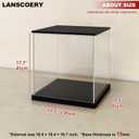 LANSCOERY RGB Lighted Acrylic Display Case, Dustproof Showcase Box with UV Protection for Figures, Collectibles, Toys - 17.7x17.7x17.7inch