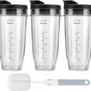 3 Pack Blender Cups Replacement For Ninja,24oz Blender Cups with Sip & Seal Lids Compatible with Ninja BL450 BL456 BL480 BL482 BL640 BL642 BL682 BN401 BN751 BN800 BN801 BL2012 SS101 SS151 SS351