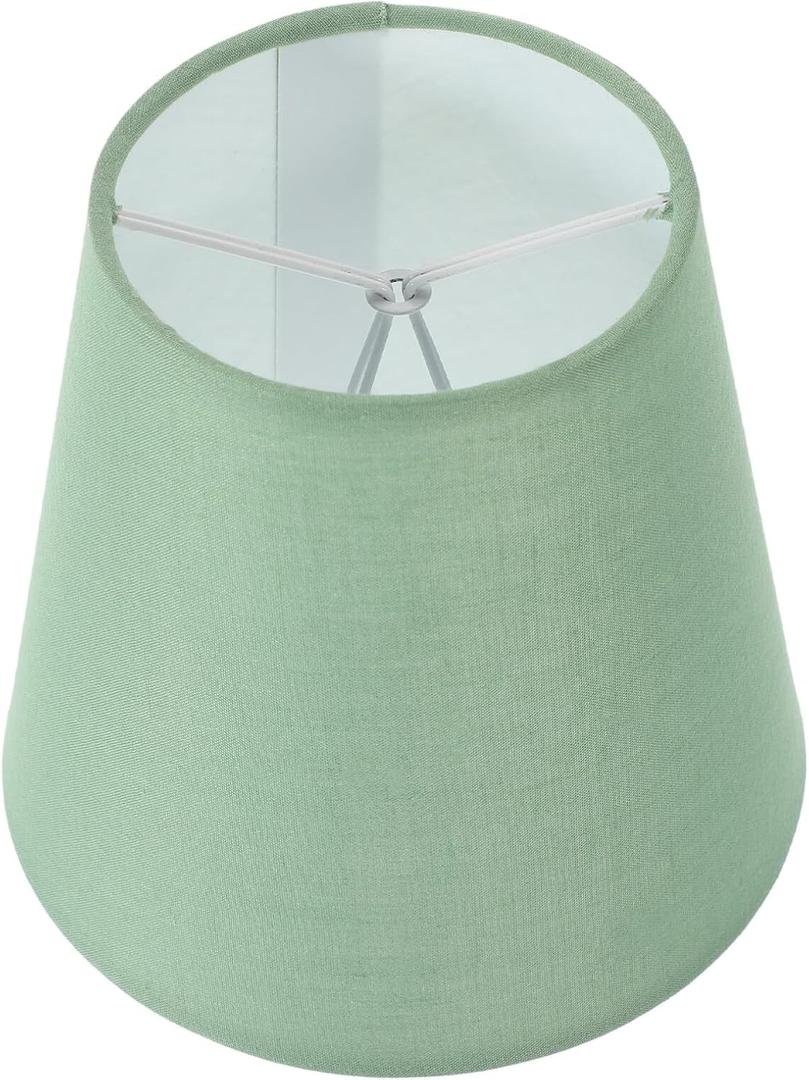Barrel Lamp Shade Fabric Lampshade Small Lamp Shade Clip on Bulb Cloth Cover for Home Bedroom Living Room, Green