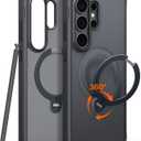 TORRAS Q3 Spin for Samsung Galaxy S26 Ultra Case with 360 Magnetic Stand, Compatible with Magsafe, 4X Military-Grade Shockproof S26 Ultra Phone Case with Kickstand, Translucent Frosted Black