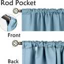 BGment Blackout Curtains 48 Inches Long for Windows - 38 x 48 inch Curtains Rod Pocket and Back Tab Thermal Insulated Room Darkening Curtains for Kitchen/Cafe Room, 2 Window Panels, Greyish Blue