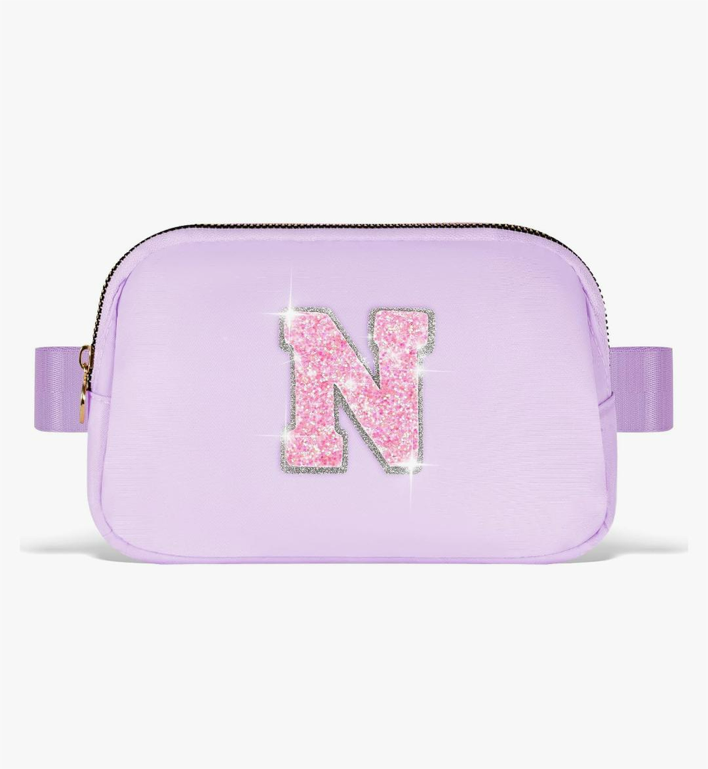 Graduation Gifts for Teens Kids Daughter Sister Her - Birthday Gifts for 3 4 5 6 7 8 9 10 11 12 13 Year Old Girls,Fanny Pack Crossbody Bag Belt Bag Cute Trendy Stuff | Lavender,Initial N