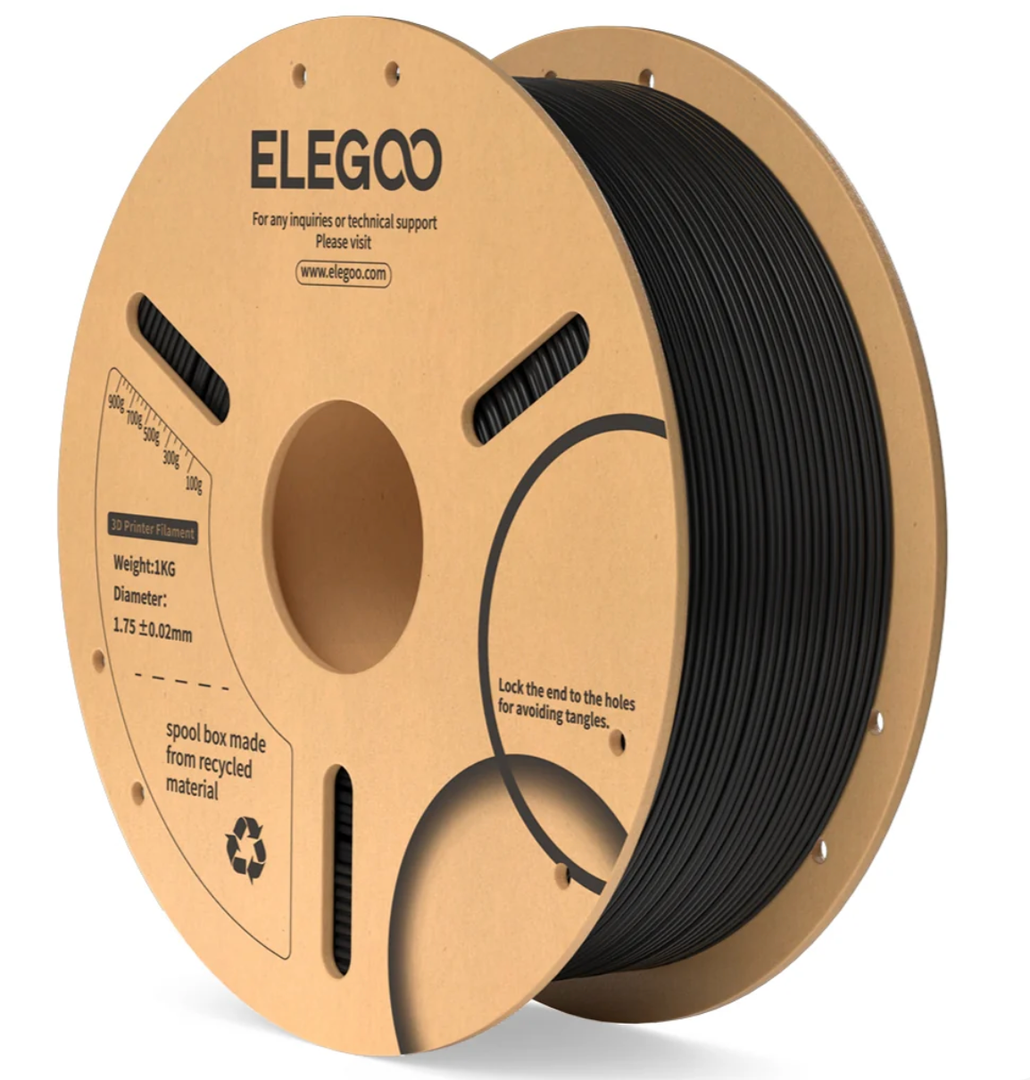 ELEGOO Matte PLA Filament Matte Black 2KG, 1.75mm 3D Printer Filament Dimensional Accuracy +/- 0.02mm, 1kg Carboard Spool