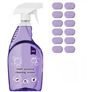 The All-In-One Multi Purpose Cleaning System with Cleaning Tablets - Cleaning Spray for Every Stain - Cleaner(1 Bottle+18Tablet)