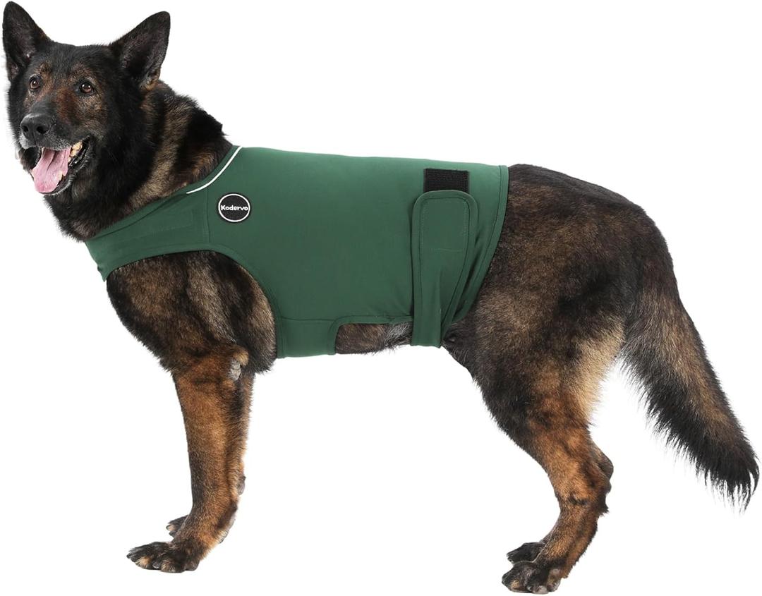 Dog Anxiety Jacket, Skin-Friendly Dog Calming Shirt - Dog Coat for Thunder, Fireworks, Vet Visits and Separation - Keep Pet Calm Without Medicine & Training, Dark Green, Medium