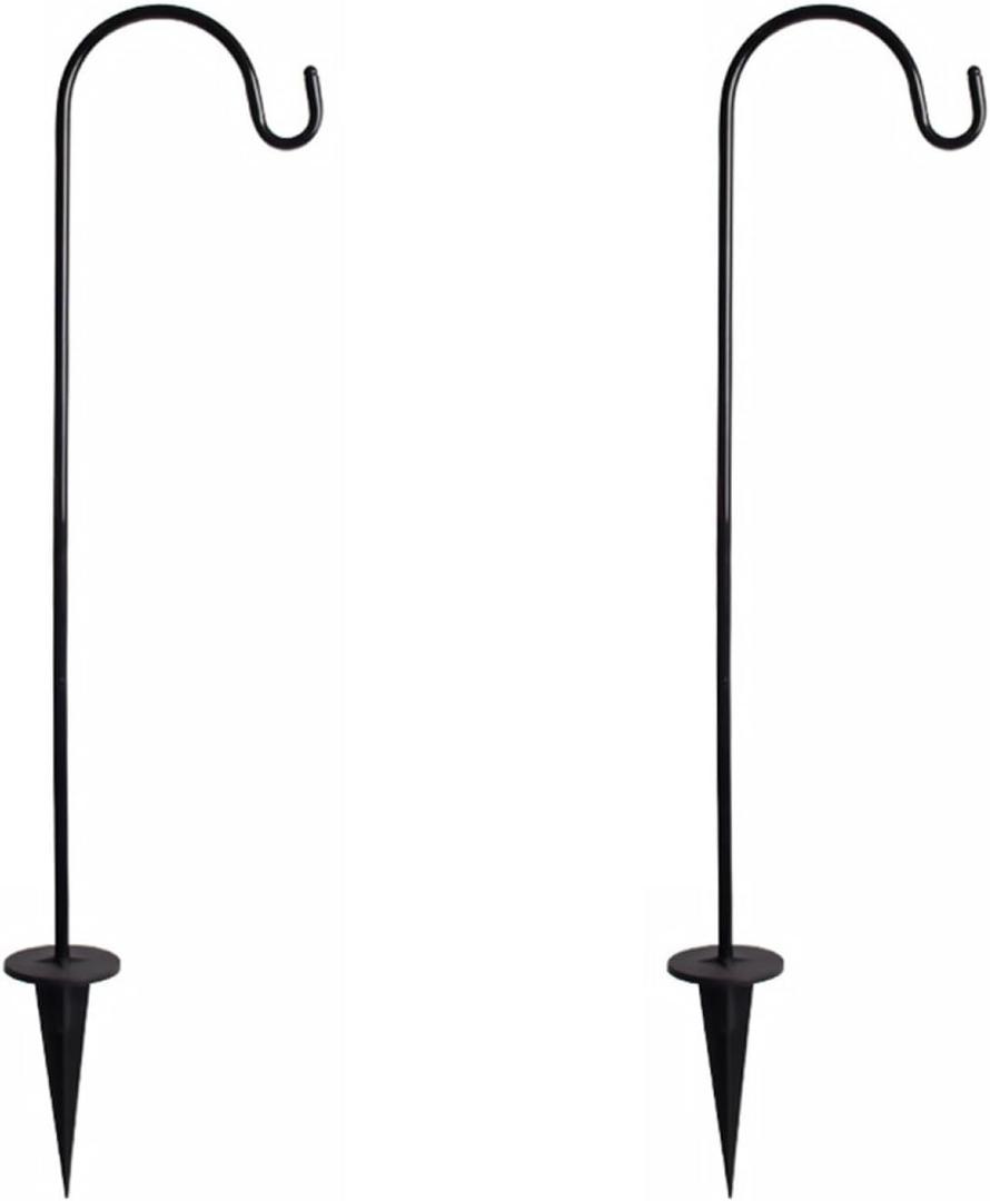BESPORTBLE Shepherd Hook, 2-Pack Outdoor Garden Hook, 24 Inch Garden Pole for Hanging SolarLights, Bird Feeders, Mason Jars, Christmas Lights, Lanterns, Stakes and Wedding Dcor