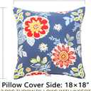 JMGBird Weather-Resistant Outdoor Pillows Set of 2, 18x18 inch Durable Red Flowers Blue Background Throw Pillows with Inserts for Patio Furniture  A-blue With Flower
