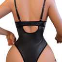 Lilosy Sexy Lace Up Floral Garter Underwire Teddy Bodysuit Lingerie Belt Women Top One Piece (Black, XL)