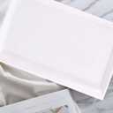 Supernal 12pcs White Plastic Serving Trays,15''X10'' Decorative Serving Trays,Slanted Rectangle Platter,Plastic Fast Food Tray,Wedding Platter Party Trays,Disposable Serving Party