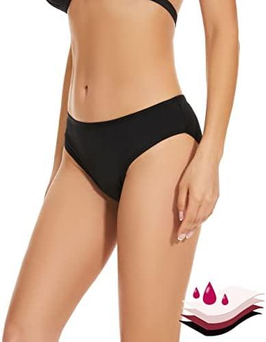 OVRUNS Period Swimwear Bikini Menstrual Leakproof Swim Bottoms Waterproof UV 50+ Light Flow for Teens Girls Women Medium
