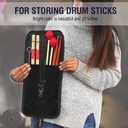 Drumstick Holder, Oxford Cloth Storage Bag with Adjustable Strap for Drum Sticks, Musician Gear Accessories