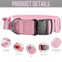 OneTigris Tough Dog Collars, Tactical Dog Collar with Handle, Milltary Adjustable Dog Collar with Heavy Duty Metal Buckle for Training (Large,Pink)