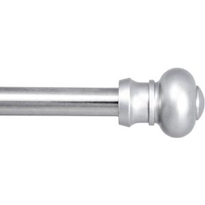Kenney® Ashby 7/16" Petite Café Decorative Window Curtain Rod, 28-48", Satin Silver