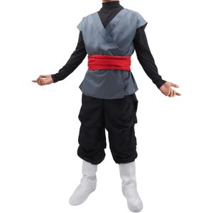 Anime Kung Fu Suit Outfits Uniform Black Cosplay Costume Halloween Full Set with Jacket Pants Shoe Covers And Belt (S) Anime Kung Fu Suit Outfits Uniform Black Cosplay Costume Halloween Full Set with Jacket Pants Shoe Covers And Belt (S)