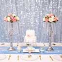 Silver Vases Sets for Table: 19.3in Wedding Centerpiece, Set of 10