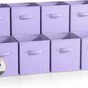 Sorbus 13 Inch Storage Bins - Sturdy Collapsible Fabric Storage Cubes with Handle - 8 Foldable Baskets for Organizing Clothes, Toys, Books - Storage Baskets for Shelves, Closets