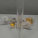4FT acrylic curtain rod set for 48"windows, 1 1/2" diameter clear acrylic curtain rod with ten curtain rings. Two gold yellow wall mounted brackets. Modern & clear look.