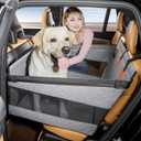 TKYZ Large Dog Car Seat,Back Seat Extender for Dogs,Waterproof Medium Dog Seat Cover for Backseat, Pet Bed for Car Hammock(Grey-L)
