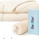 Bedtter Cooling Throw Blanket Lightweight, Summer Breathable Ice Comforter with Dual-Sided Cooling, Cold Blankets for Hot Sleepers Night Sweats, Soft Travel Blanket with Carry Bag, Beige, 50"x60"