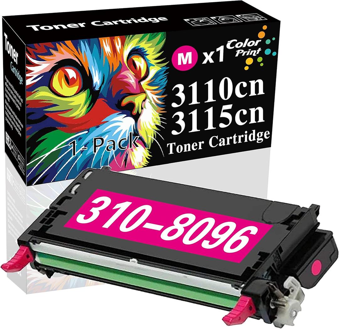 Compatible Toner Cartridge Replacement for 3115CN 3115 for 3110CN 3110 310-8096 XG723 RF013 Printer (Magenta 8,000 Pages, 1-Pack)