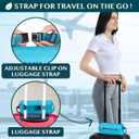 PAVILIA Travel Blanket Airplane Compact with Bag, Soft Packable Plane Blanket Kids Adults, Portable Camping Flight Essentials, Travelers Gifts Accessories, Luggage Backpack Strap, 65x40 Teal Blue