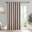 100% Blackout Curtains for Bedroom 1 Panel, Linen Curtians 96 Inches Long Thermal Insulated, Blackout Grommet Drapes for Living Room Windows Home Decor(100W x 96L Inch, 1 Panel)
