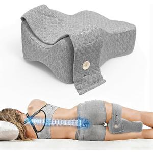 Knee Pillow for Side Sleepers, Memory Foam Leg Pillow for Sleeping Blood Circulation & Elevating Spine Aligning, Relief for Sciatica, Back, HIPS, Knees, Joints, Support for Surgery Recovery
