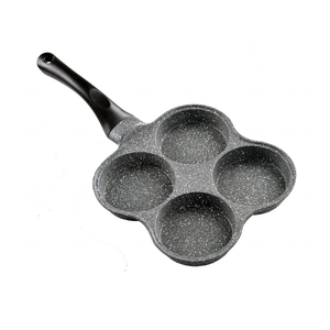 Buecmue Rustless Egg Frying Pan | 4-Cup Nonstick Easy Clean Egg Cooker Omelet Pan For Breakfast Swedish Pancake, Plett, Crepe Pan Gas Stove and Other Stoves Cookware