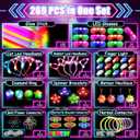 MIBOTE 269Pcs Led Light Up Toys Party Favors Glow in the Dark Party Supplies for Kid/Adults with Light Up Glasses,Headband,Rings,Bracelets,100 Glow Sticks Bulk Party Pack DIY Glow Neon Party Supplies