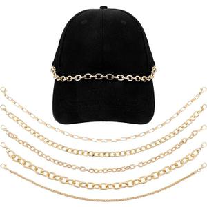 5 Pcs Trucker Hat Chains Bill Decoration Trucker Hat Accessories Metal Detachable Chain Bulk Truckers Hats Charms DIY Mesh Baseball Cap Accessories Assorted Styles for Women Man Decorating Supplies