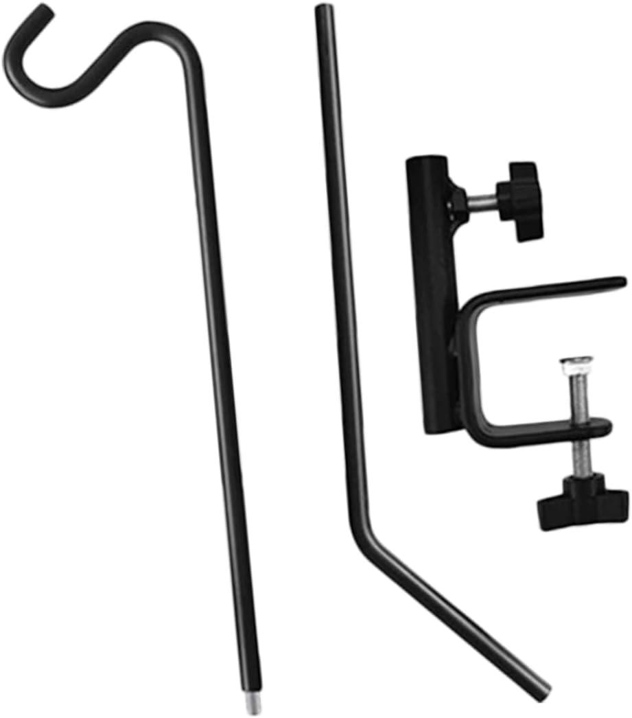 Mikikit Adjustable Heavy Duty Deck Rail Hook for Bird Feeders and Plants Sturdy Clamp Shepherd Hook for Outdoor Use Deck Railing and Balconies 2Pcs